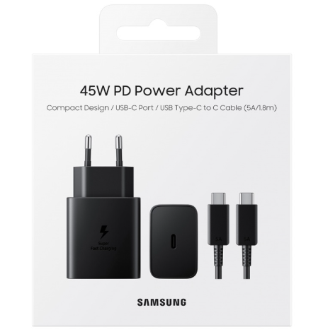 Samsung 45W USB C Power Adapter with USB C Cable 1.8M