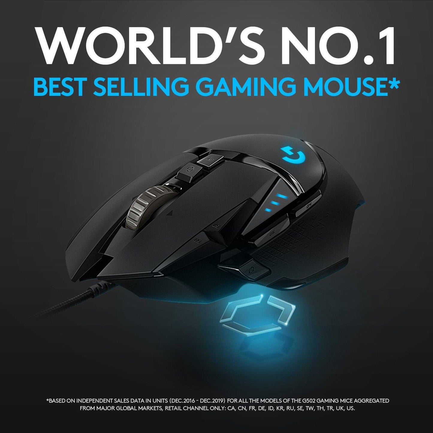 Logitech G502 Hero Wired Gaming Mouse (Black)