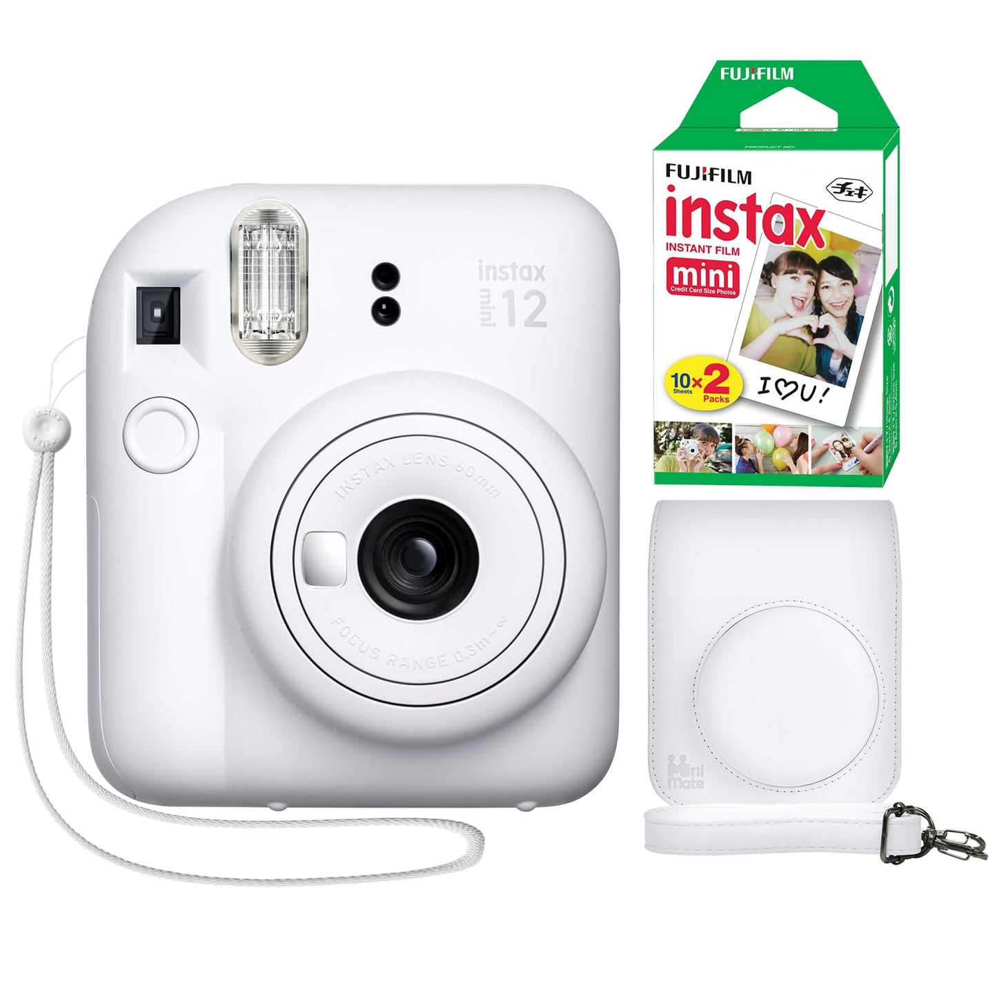 Fujifilm Instax Mini 12 Instant Camera with 20 Sheet Film - Clay White
