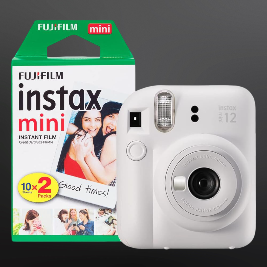 FujiFilm Instax Mini 12 Camera with 20 Sheet Film - Clay White
