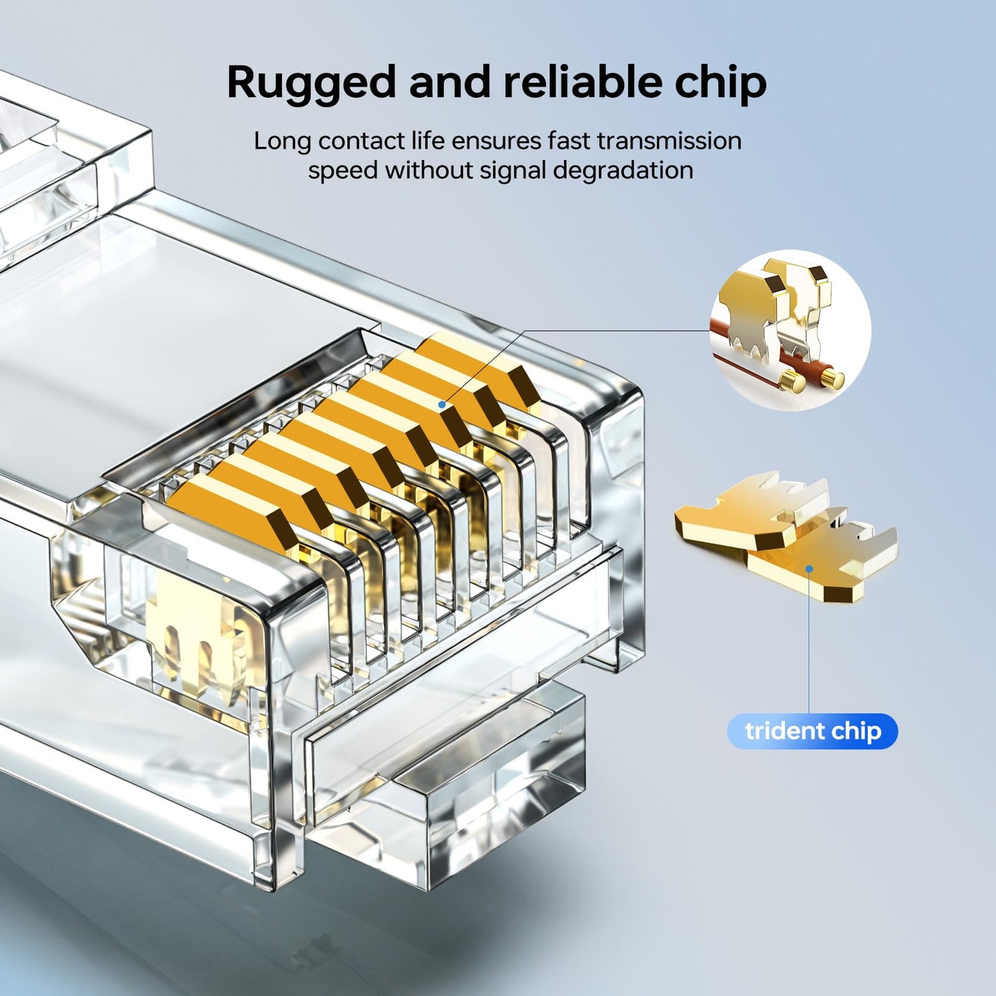 8 Pin CAT 6 RJ45 Modular Jack - 50 Pcs - 50962