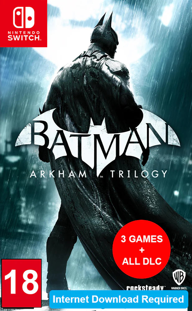 Batman Arkham Trilogy - Nintendo Game - 3 Games + All DLC