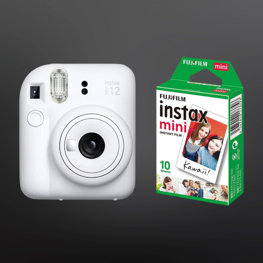 FujiFilm Instax Mini 12 Camera with 10 Sheet Film - Clay White