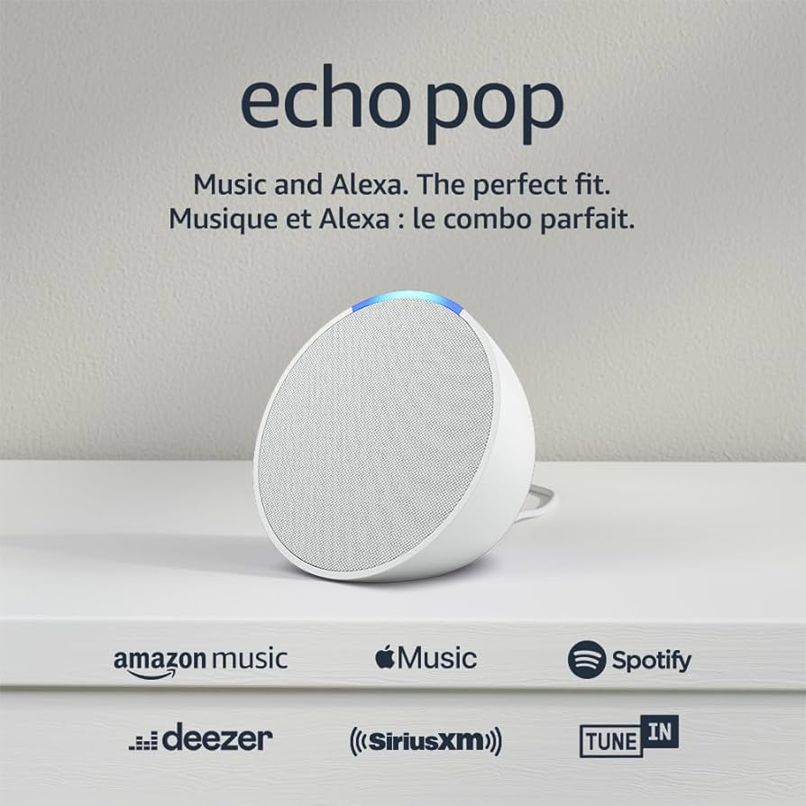 Amazon Echo Pop Voice Assistant Speaker - Glacier White