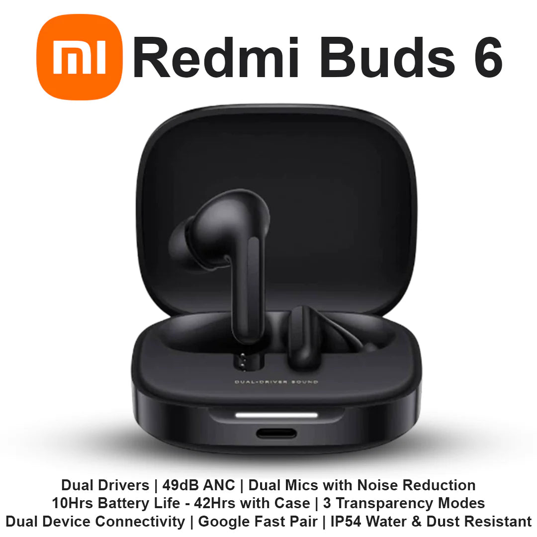 Xiaomi MI Redmi Buds 6 ANC Earbuds - Black
