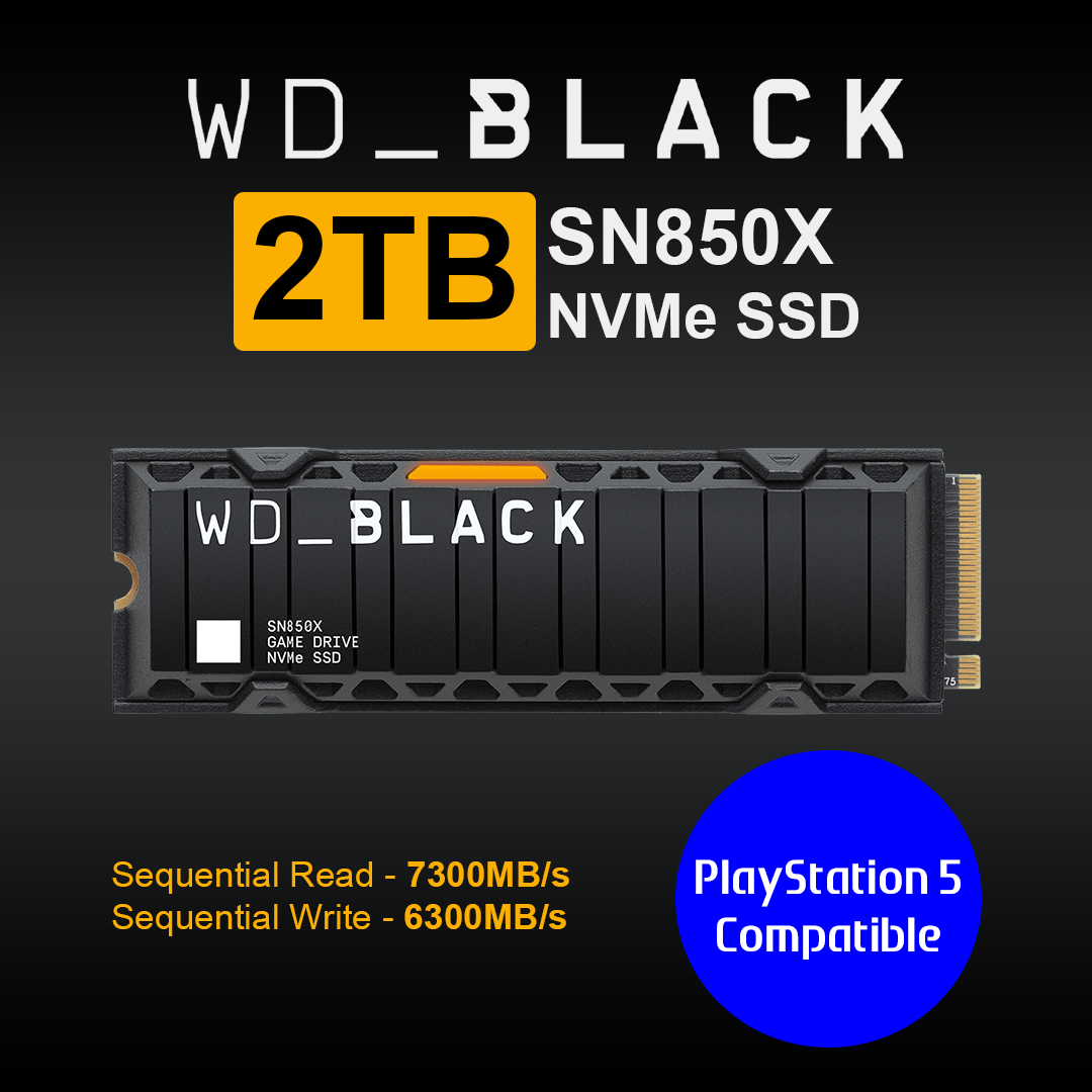 WD Black SN850X 2TB NVMe SSD with Heatsink PC, PS5 PlayStation 5