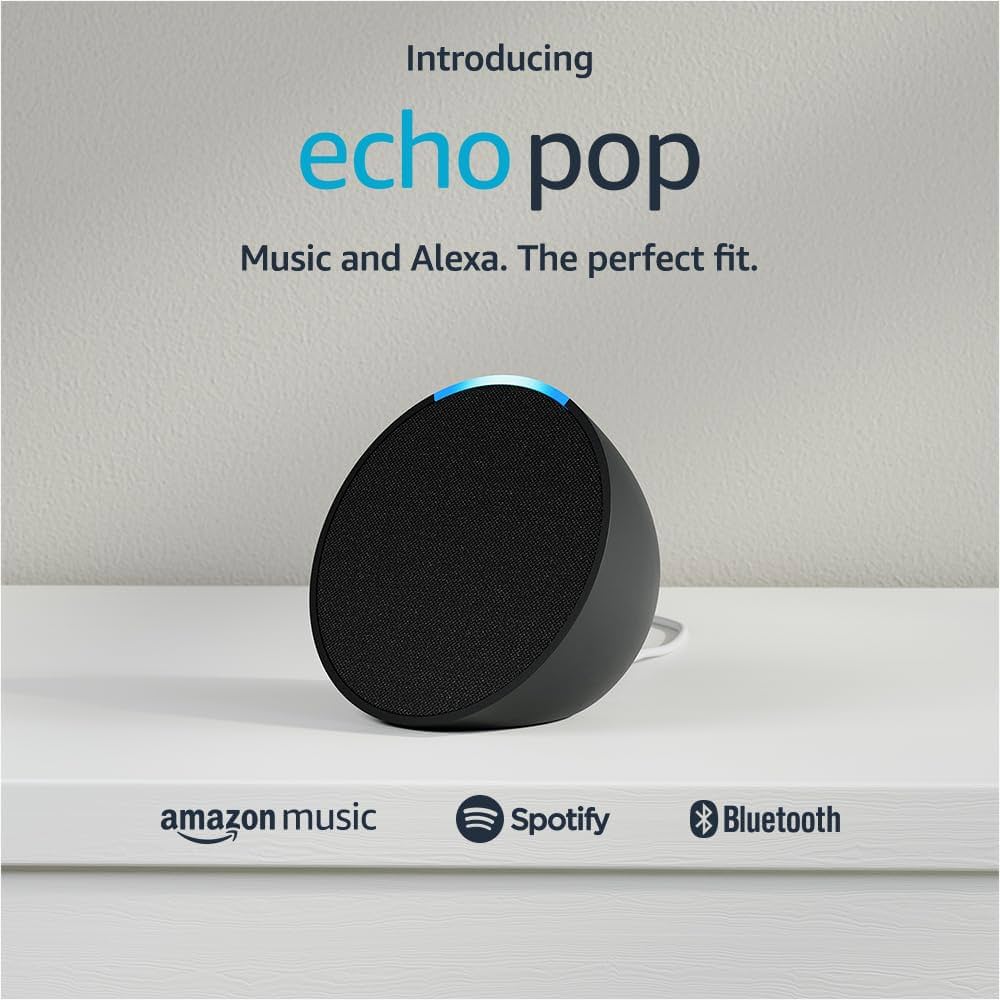 Amazon Echo Pop Voice Assistant Speaker - Charcoal