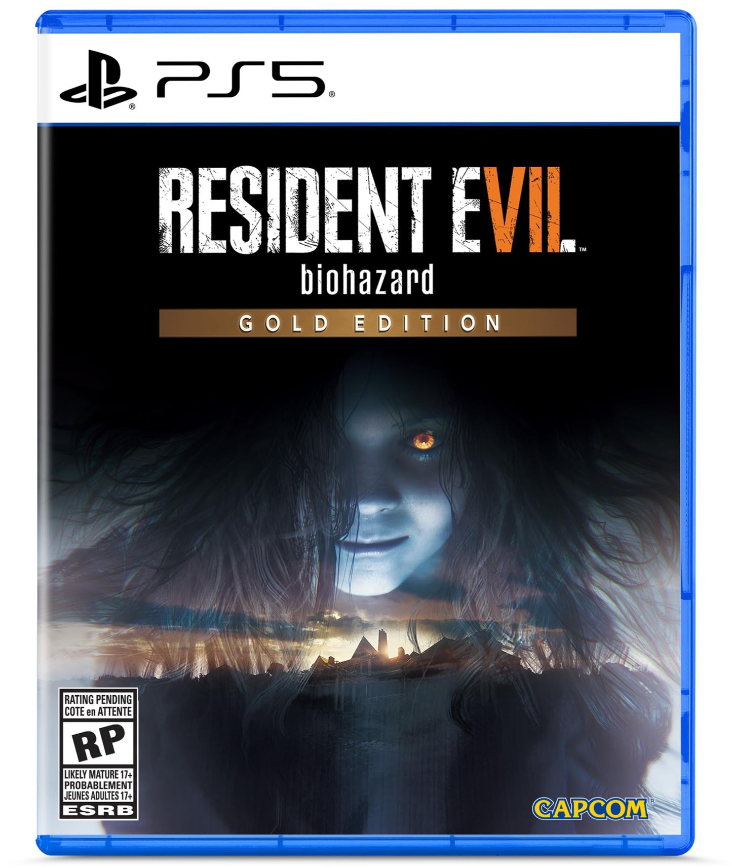 Resident Evil 7 Biohazard Gold Edition game case for PS5