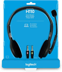 Logitech H110 On-Ear Headset with Microphone / 3.5mm Dual Jacks