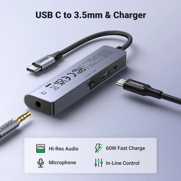 USB C to 3.5mm AUX Hi Res and 60W Charger Adapter - 90518