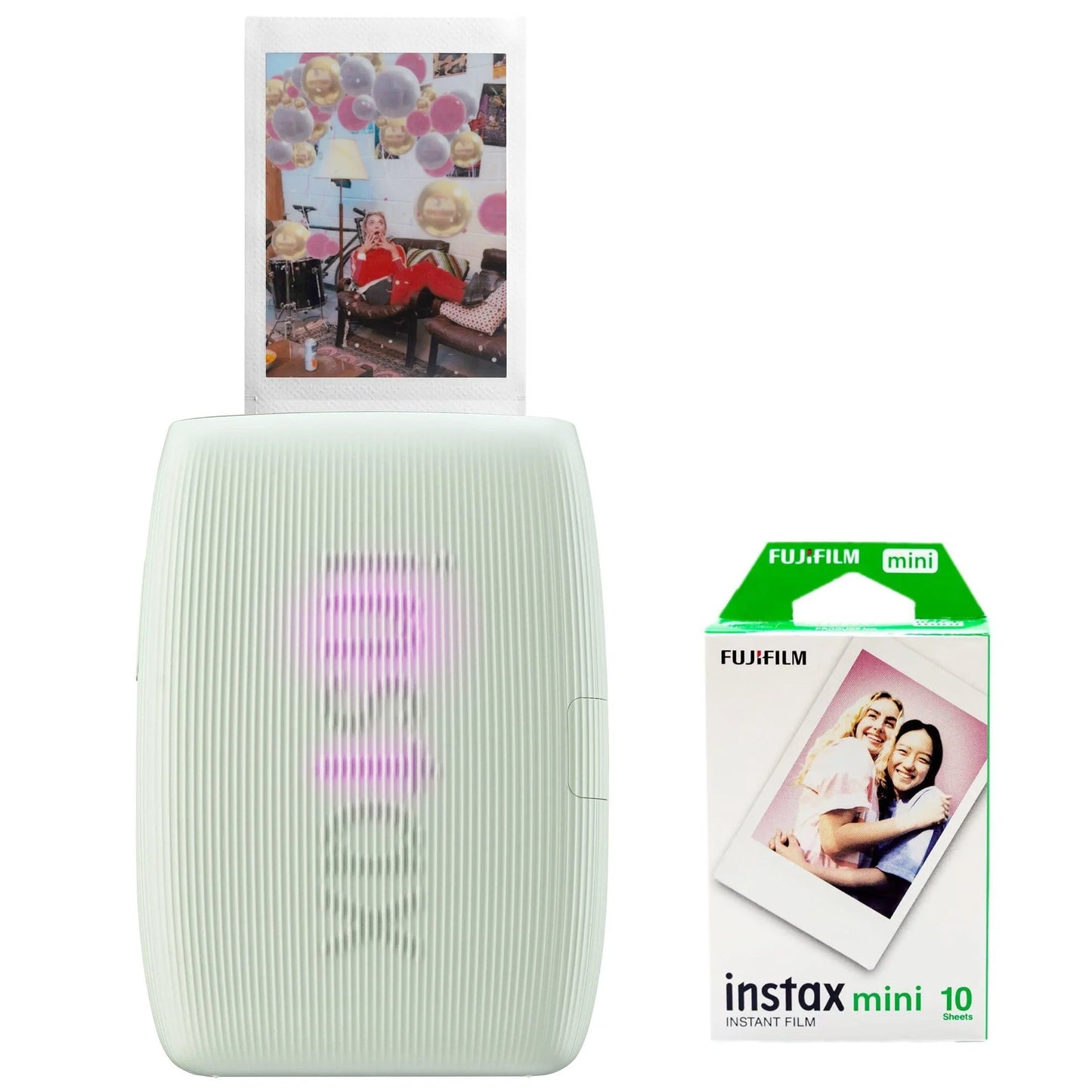 Fujifilm Instax Mini Link 3 Smartphone Printer - Sage Green with 10 Sheet Film
