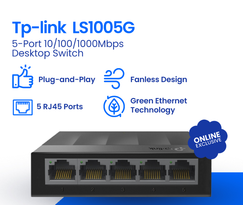 TP Link 5 Port Gigabit Network Switch - LS1005G