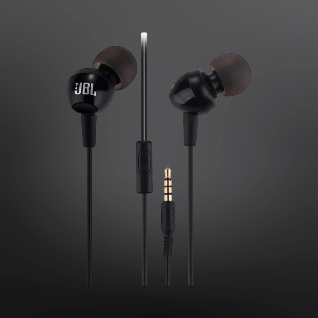 JBL C100SI | AUX Wired Headset with Mic - Black