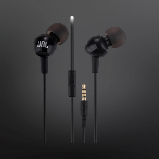 JBL C100SI | AUX Wired Headset with Mic - Black