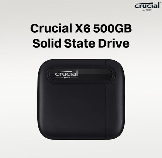 Crucial X6 500GB External Portable SSD - 540Mbps - USB-C 3.2