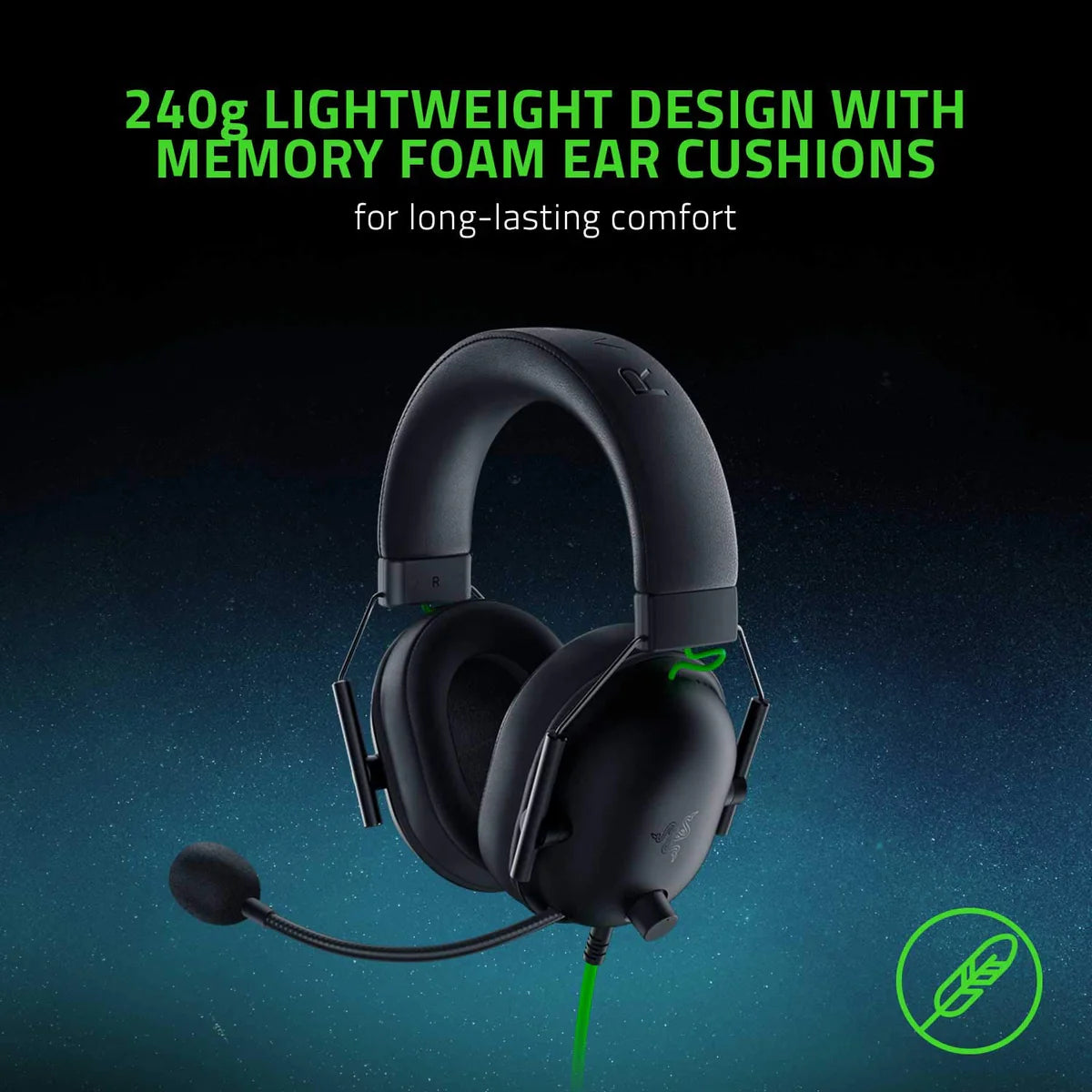 Razer Black Shark V2 X 7.1 Surround Wired Headphones - Black