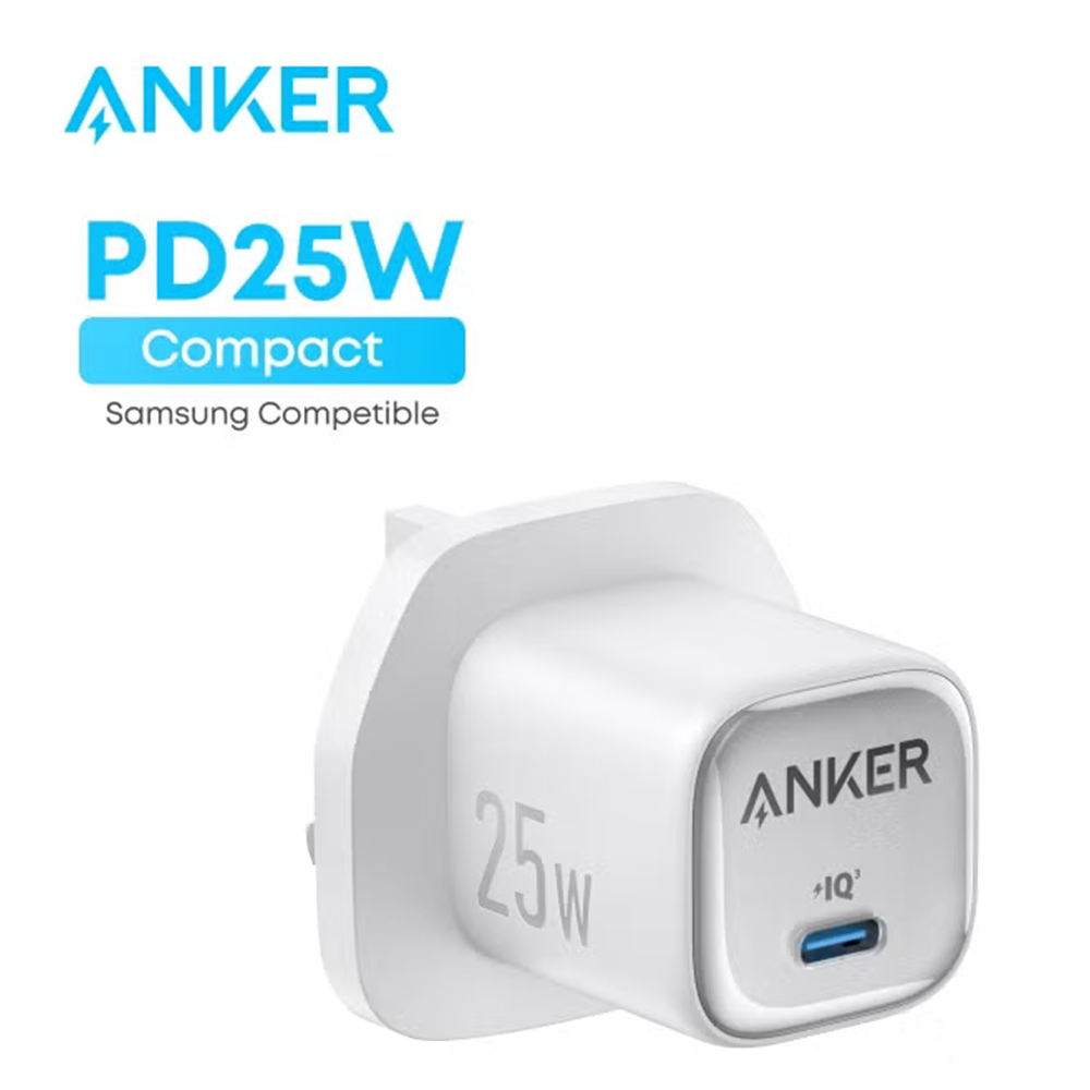 Anker PD25W compact charger for iPhone 16/16 Pro/16 Pro Max/15, Samsung Galaxy S25/S24/Z Fold/Z Flip/Tab | KB STORE ONLINE