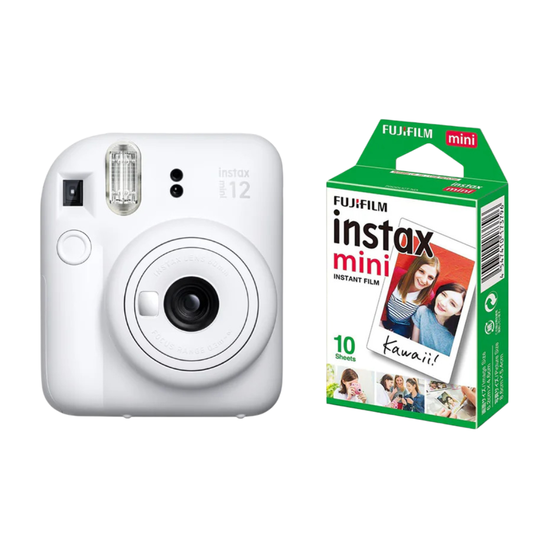 FujiFilm Instax Mini 12 Camera with 10 Sheet Film - Clay White