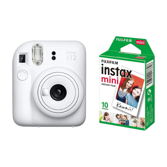 FujiFilm Instax Mini 12 Camera with 10 Sheet Film - Clay White