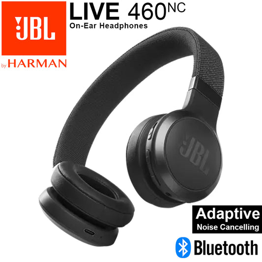 JBL Live 460 Noise Canceling Wireless On-Ear Headphones - Black