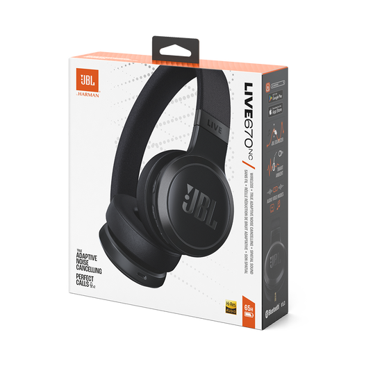 JBL Live 670NC ANC Wireless On-Ear Headphones - Black