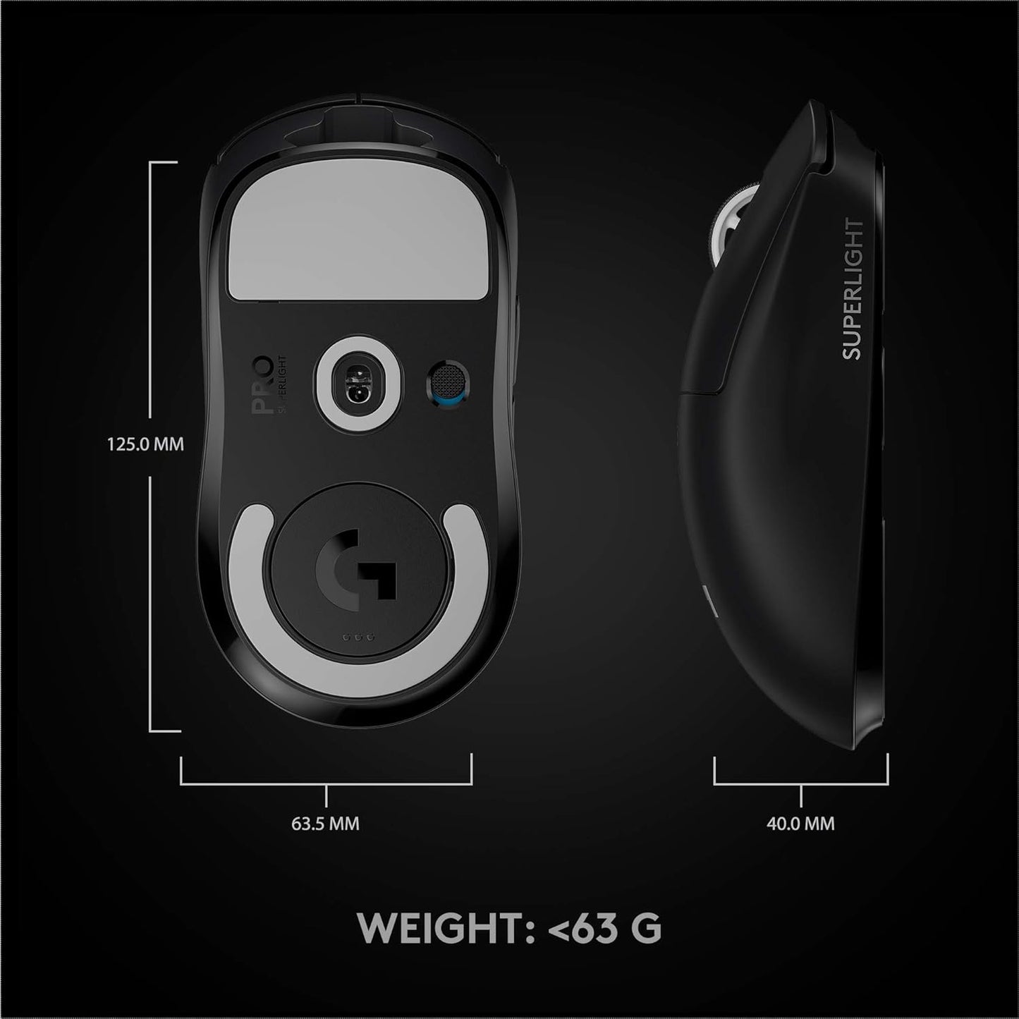 Logitech G Pro X Superlight Wireless Mouse - Black
