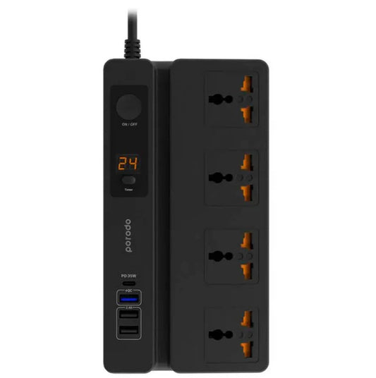 Porodo 4 Way UK Power Extension Board (4xUSB A / 2xUSB C) - 3M