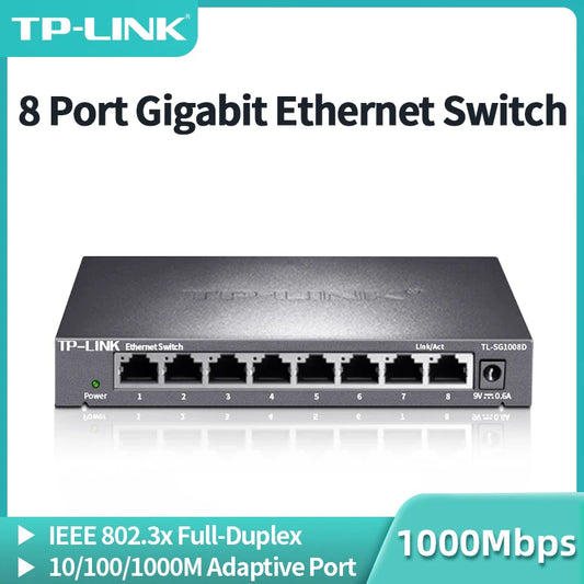 TP Link 8 Port Gigabit Ethernet Network Switch - TL-SG1008D