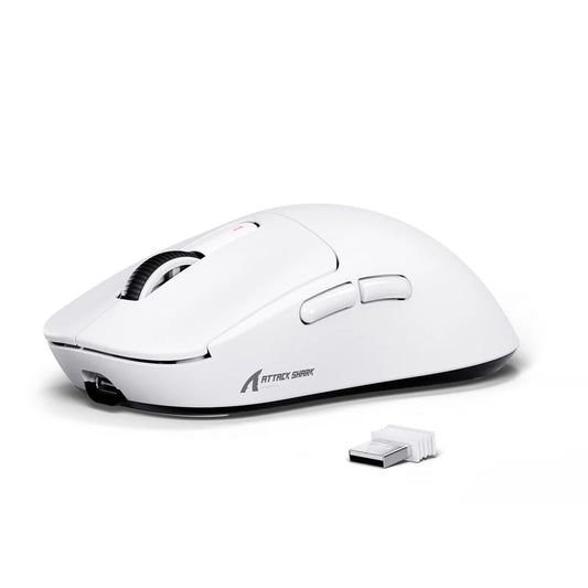 ATTACK SHARK X3 Wireless Gaming Mouse | PAW3395 Superlight Gaming Mouse - White