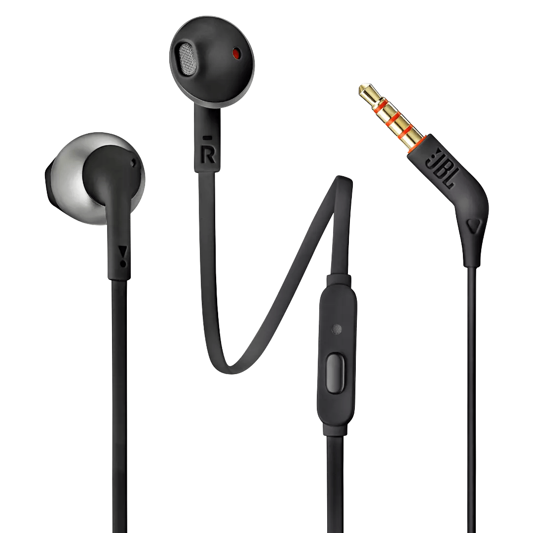 JBL Tune 205 | AUX Wired Headset with Mic - Black