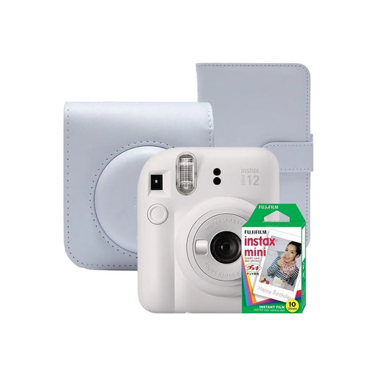 Fujifilm Instax Mini 12 Instant Camera with 10 Sheet Film - Clay White