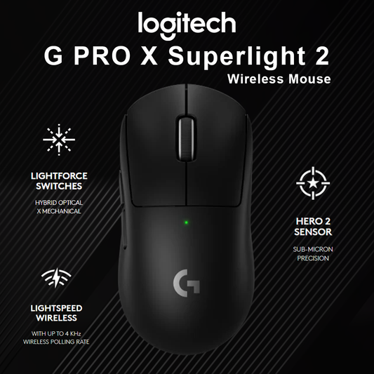 Logitech G PRO X Superlight 2 Wireless Gaming Mouse (Black)