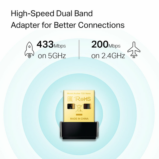 TP Link AC600 Nano WIFI USB Adapter - Archer T2U Nano
